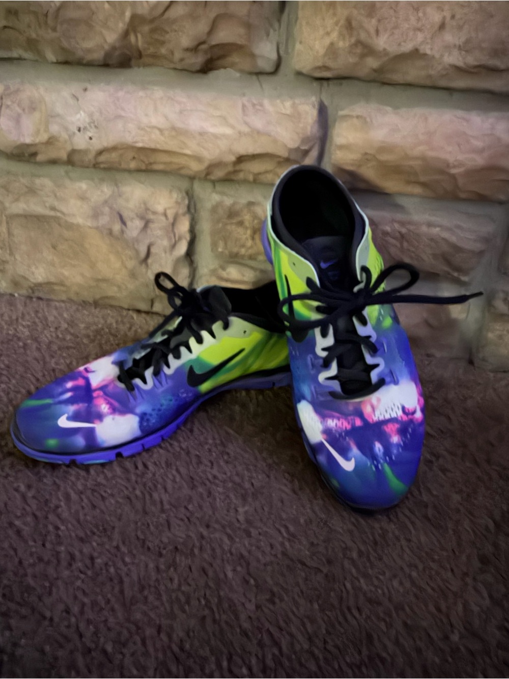 Nike Multicolor Tie-Dye Athletic Shoes - Green & Purple- worn only a few times